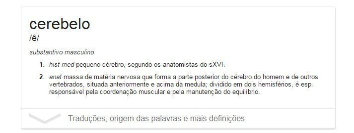 Google definição cerebelo