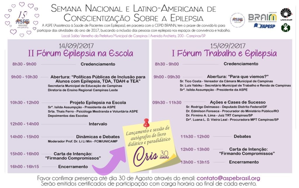 ASPE - Semana Nacional e Latino-Americana de Conscientização Sobre a Epilepsia 2017