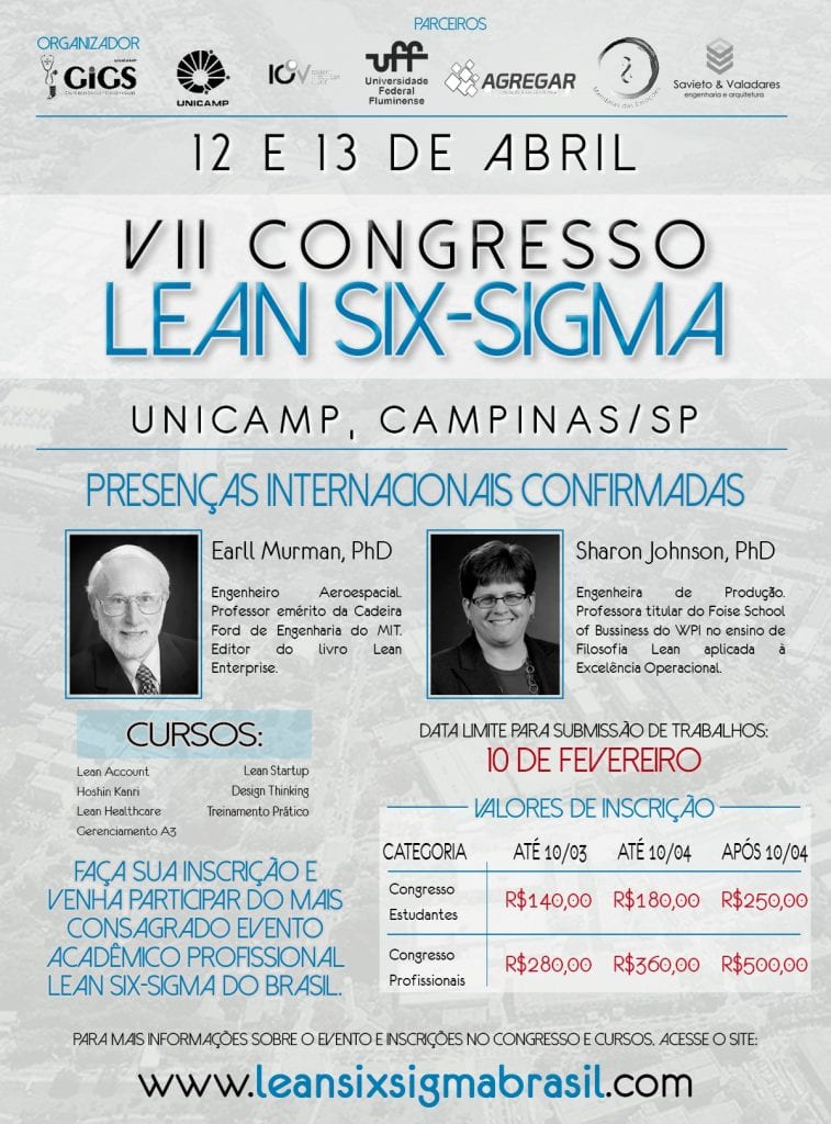 VII Congresso Lean Six-Sigma - 2018 - cartaz